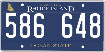RI license plate 586648