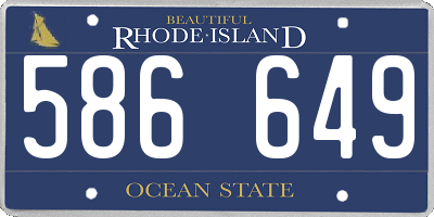 RI license plate 586649