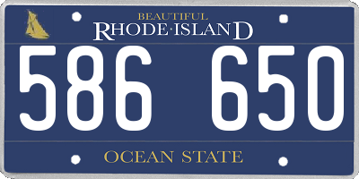 RI license plate 586650