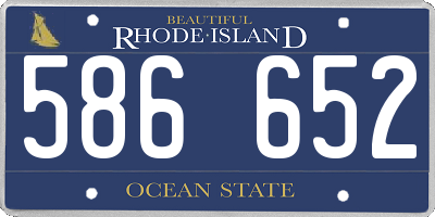 RI license plate 586652