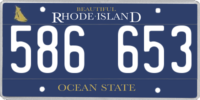 RI license plate 586653
