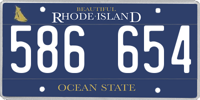 RI license plate 586654