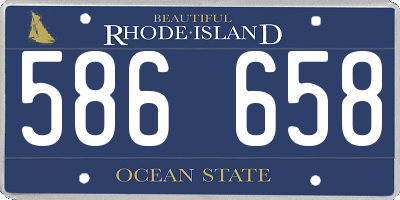 RI license plate 586658