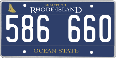 RI license plate 586660