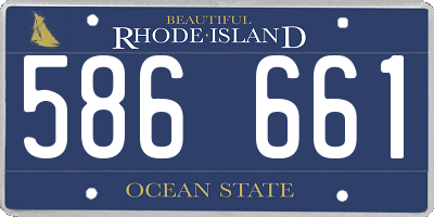 RI license plate 586661