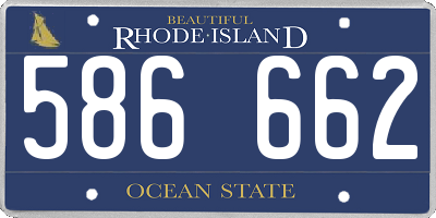 RI license plate 586662