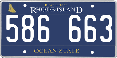 RI license plate 586663
