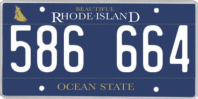 RI license plate 586664