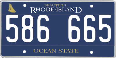 RI license plate 586665