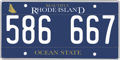 RI license plate 586667