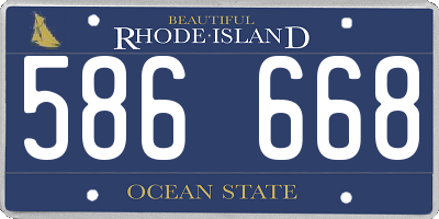 RI license plate 586668