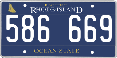 RI license plate 586669