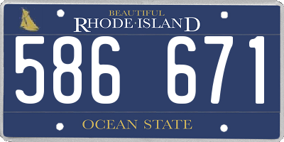 RI license plate 586671