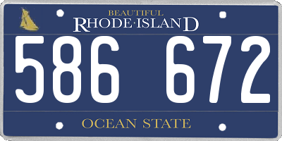 RI license plate 586672