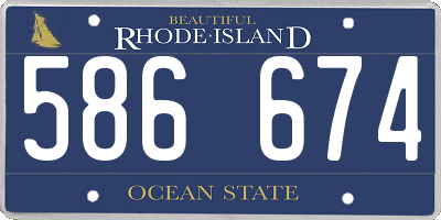 RI license plate 586674