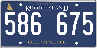 RI license plate 586675