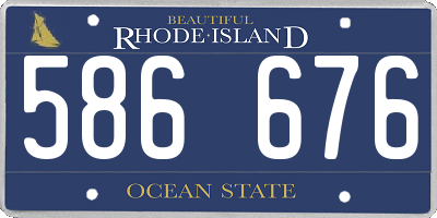 RI license plate 586676