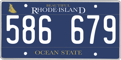 RI license plate 586679