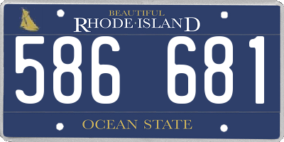 RI license plate 586681