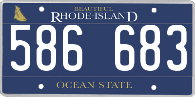RI license plate 586683