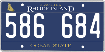 RI license plate 586684