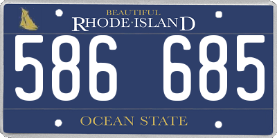 RI license plate 586685