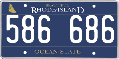 RI license plate 586686