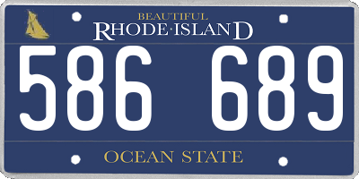 RI license plate 586689