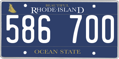 RI license plate 586700