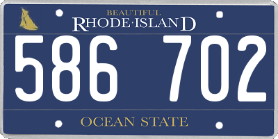 RI license plate 586702