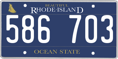 RI license plate 586703