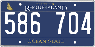 RI license plate 586704