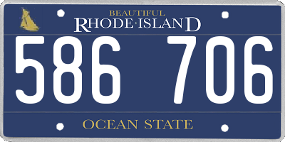 RI license plate 586706