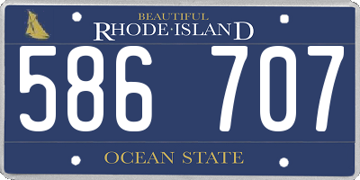 RI license plate 586707