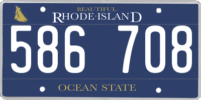 RI license plate 586708