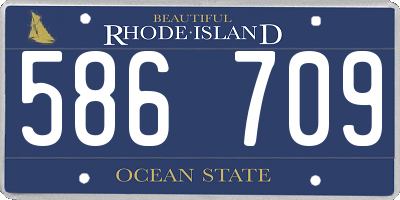 RI license plate 586709