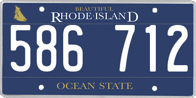 RI license plate 586712