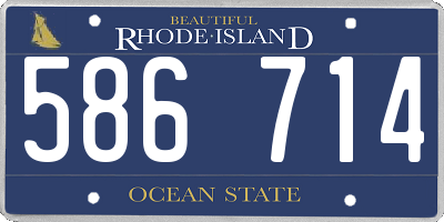 RI license plate 586714