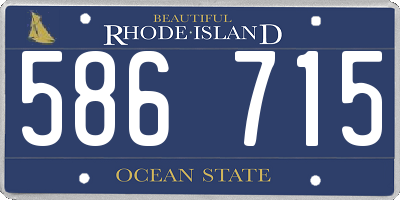 RI license plate 586715