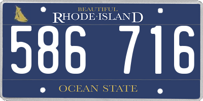 RI license plate 586716