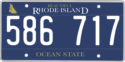 RI license plate 586717