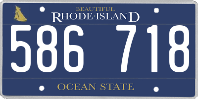 RI license plate 586718