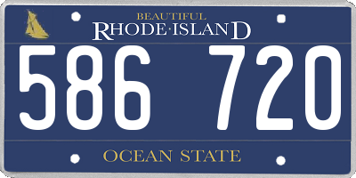 RI license plate 586720