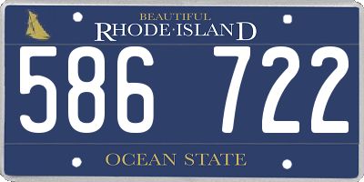 RI license plate 586722