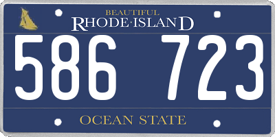 RI license plate 586723