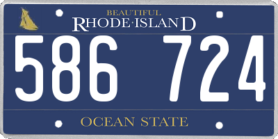 RI license plate 586724