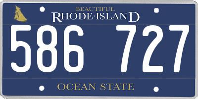 RI license plate 586727