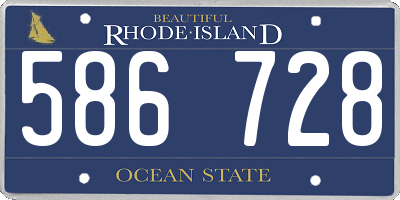 RI license plate 586728