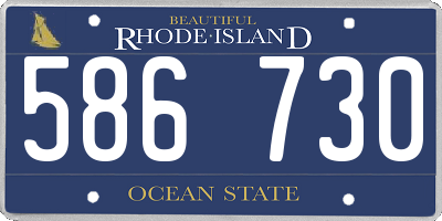 RI license plate 586730