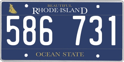 RI license plate 586731
